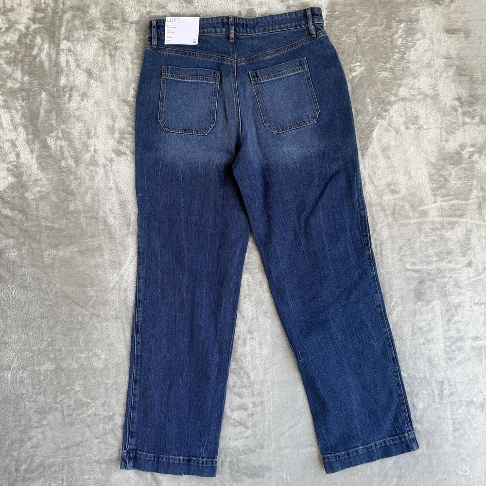 Loft The Straight High Rise Regular Medium Wash Jeans Size 31 NWT 31/12 - Picture 8 of 8